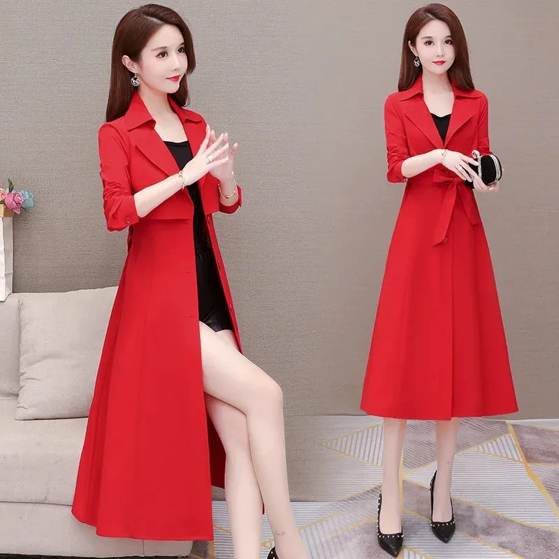 Trench Coat Women Spring 2023 New Fashion Temperament Slim Windbreaker Jacket Female Casual Large Size Over Knee Long Outerwear
Trench Coat Women Spring 2023 New Fashion Temperament Slim Windbreaker Jacket Female Casual Large Size Over Knee Long Outerwear