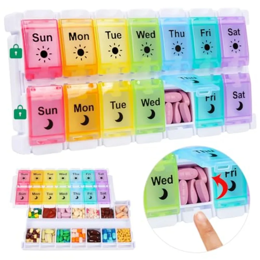 Am Pm Pill Organizer 7 Day, Pus Button Weekly Pill 2 Times a Day Ea Fill Pill older Day Nig tamin Medicats Fis plements
Am Pm Pill Organizer 7 Day, Pus Button Weekly Pill 2 Times a Day Ea Fill Pill older Day Nig tamin Medicats Fis plements