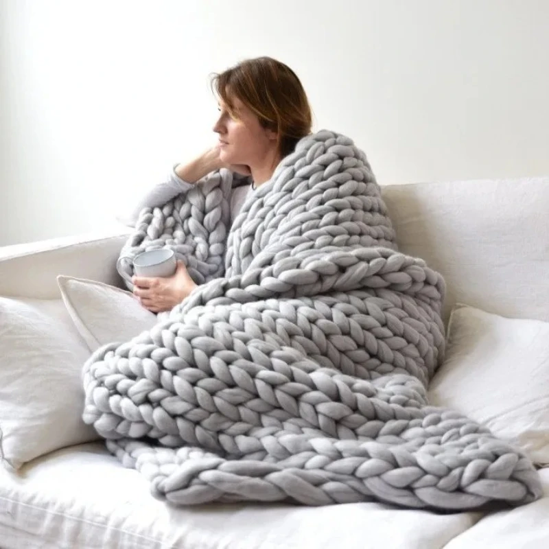 Chunky Knit Blanket Throw Handmade Warm Cozy Blanket Couch Bed Soft Fleece Banket Christmas Thick and Giant Yarn Throws
Chunky Knit Blanket Throw Handmade Warm Cozy Blanket Couch Bed Soft Fleece Banket Christmas Thick and Giant Yarn Throws