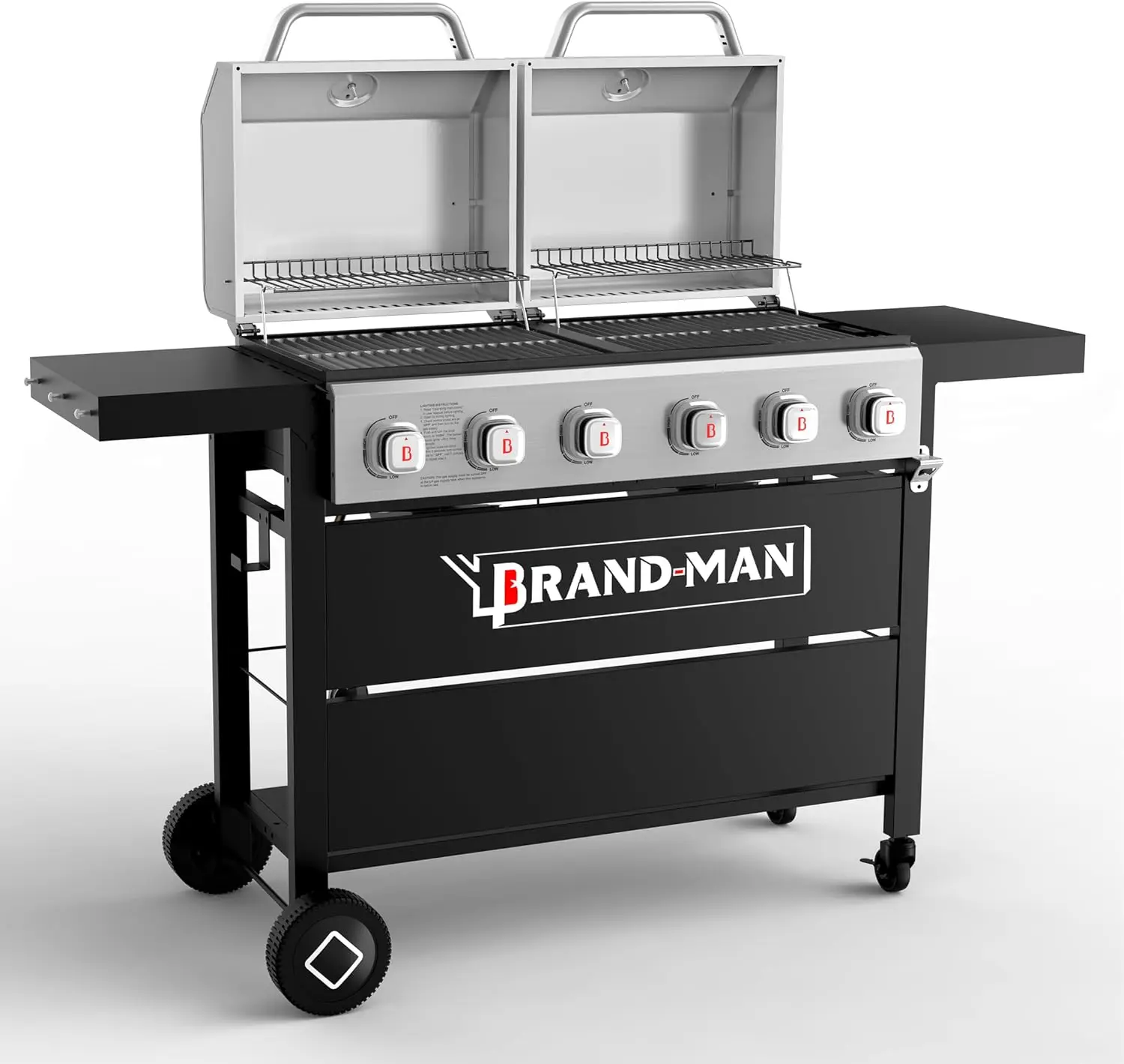 Brand-Man 6 Burner Propane Gas Grill, BBQ Grill with Double Stainless Steel Lids & Foldable Side Shelves for Outdoor Kitchen & B
Brand-Man 6 Burner Propane Gas Grill, BBQ Grill with Double Stainless Steel Lids & Foldable Side Shelves for Outdoor Kitchen & B
