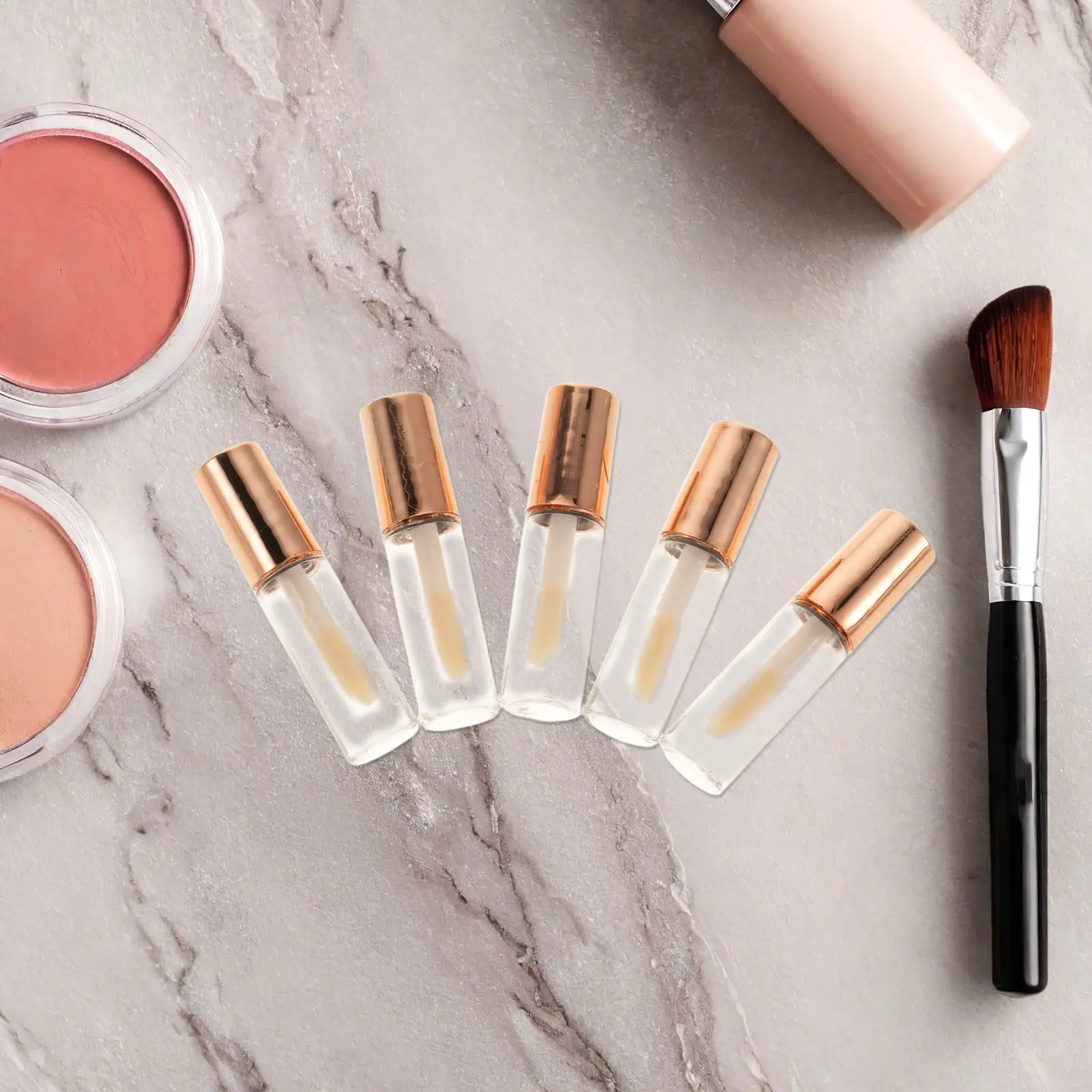 20Pcs Small Empty Lip Gloss Tubes 1.2ml Refillable Lip Tubes Wide Mouth Leakproof Seal Portable Transparent Rose Gold
20Pcs Small Empty Lip Gloss Tubes 1.2ml Refillable Lip Tubes Wide Mouth Leakproof Seal Portable Transparent Rose Gold