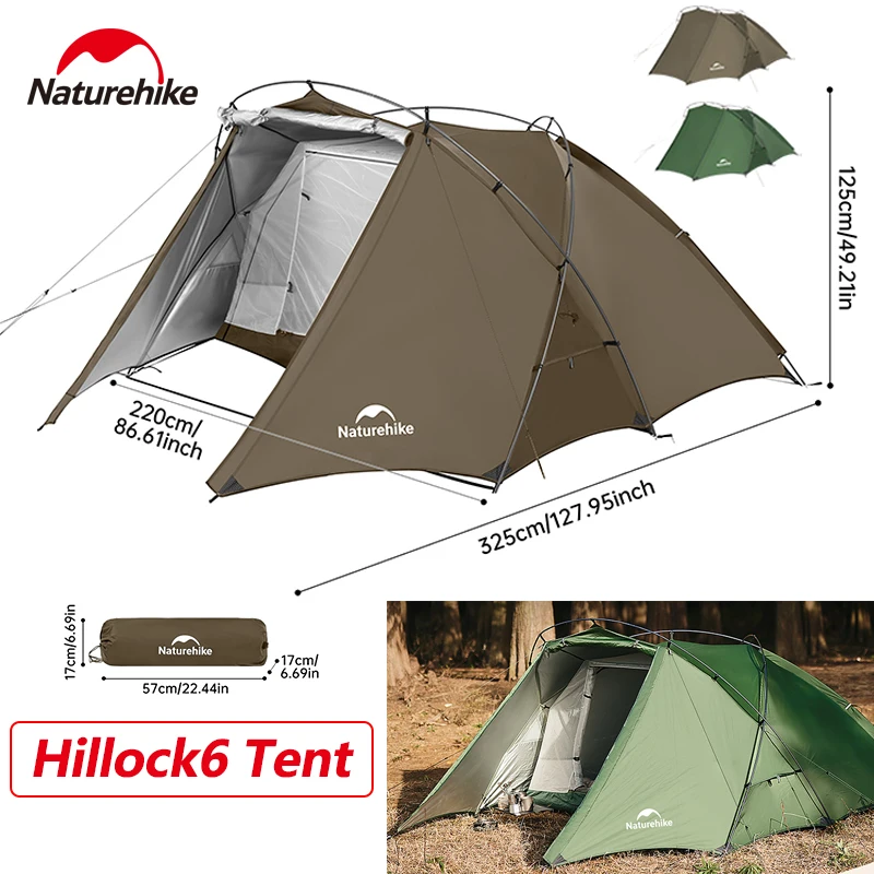 Naturehike Hillock6 2 Person Tent Double Layer Quick Set 4 Season 75D Ultralight Outdoor Hiking Waterproof Camping Travel Tents 
Naturehike Hillock6 2 Person Tent Double Layer Quick Set 4 Season 75D Ultralight Outdoor Hiking Waterproof Camping Travel Tents