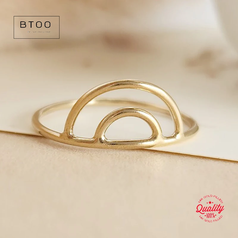 Rainbow Ring 14K Gold Filled Double Arch Ring Rainbow Ring 6.2mm Knuckle Jewelry Ring Anillos Mujer Gold Accessories for Women
Rainbow Ring 14K Gold Filled Double Arch Ring Rainbow Ring 6.2mm Knuckle Jewelry Ring Anillos Mujer Gold Accessories for Women
