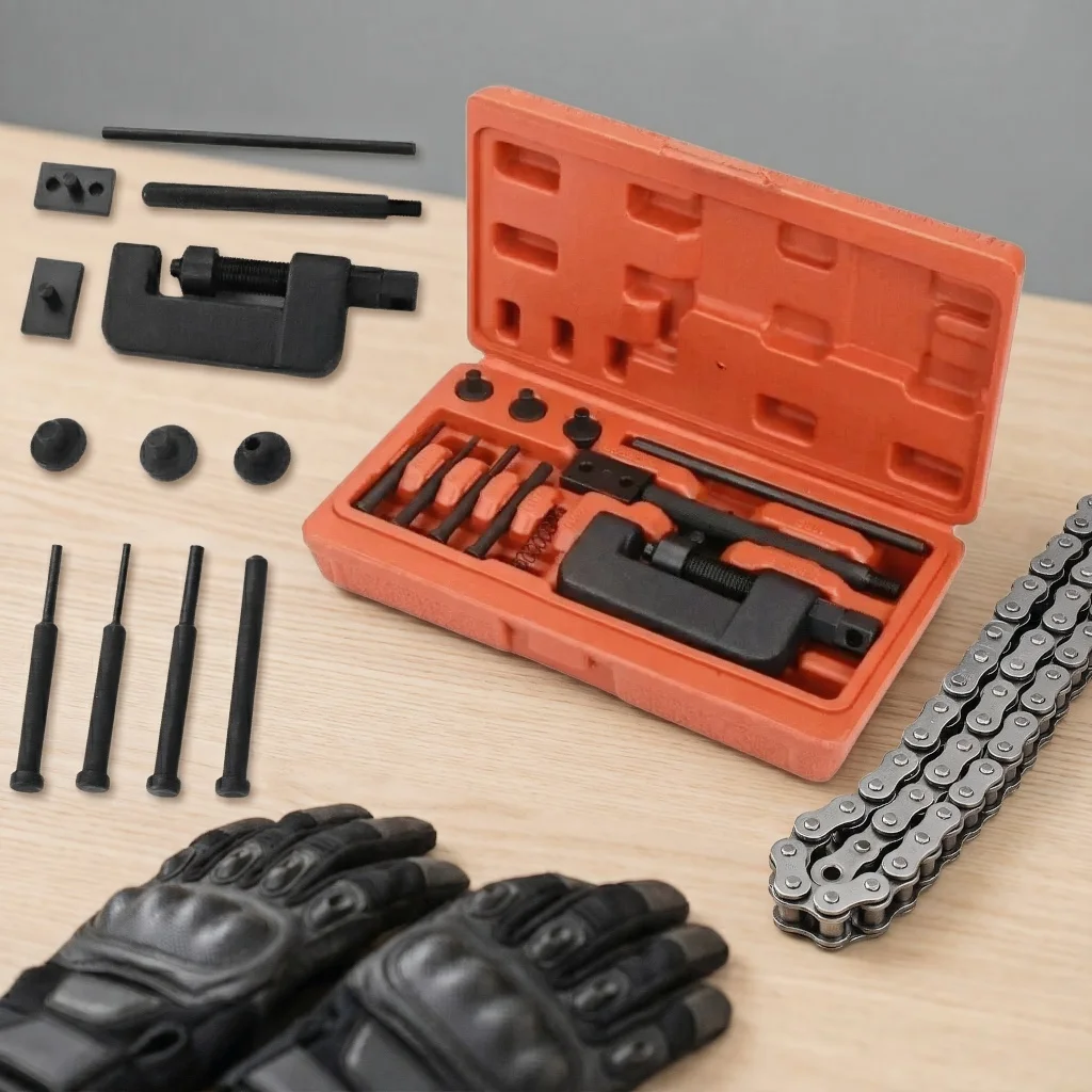 Motorcycle Chain Tool Set, Heavy Duty Chain Breaker Splitter Riveting Tool for Motorbike Mountain Bike Bicycle
Motorcycle Chain Tool Set, Heavy Duty Chain Breaker Splitter Riveting Tool for Motorbike Mountain Bike Bicycle