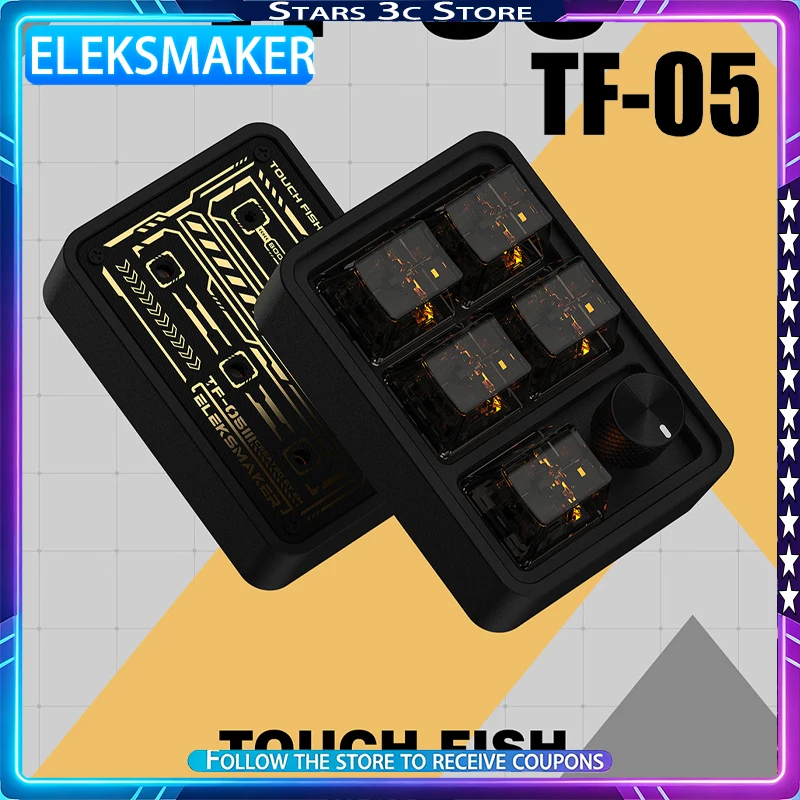 ELEKSMAKER TF-05 Mini Mechanical Keyboard Aluminum Alloy with Volume Knob 5 Custom Macro Buttons RGB Office Keyboard for Win Mac
ELEKSMAKER TF-05 Mini Mechanical Keyboard Aluminum Alloy with Volume Knob 5 Custom Macro Buttons RGB Office Keyboard for Win Mac
