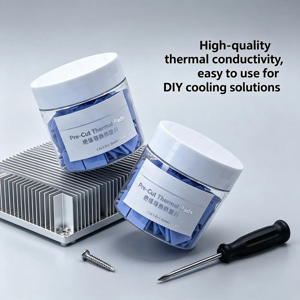 Thermal Silicone Pads 100Pcs Pre-Cut 12x12x1.5mm Insulated Heat Conductive for CPU GPU LED Chip Cooling
Thermal Silicone Pads 100Pcs Pre-Cut 12x12x1.5mm Insulated Heat Conductive for CPU GPU LED Chip Cooling