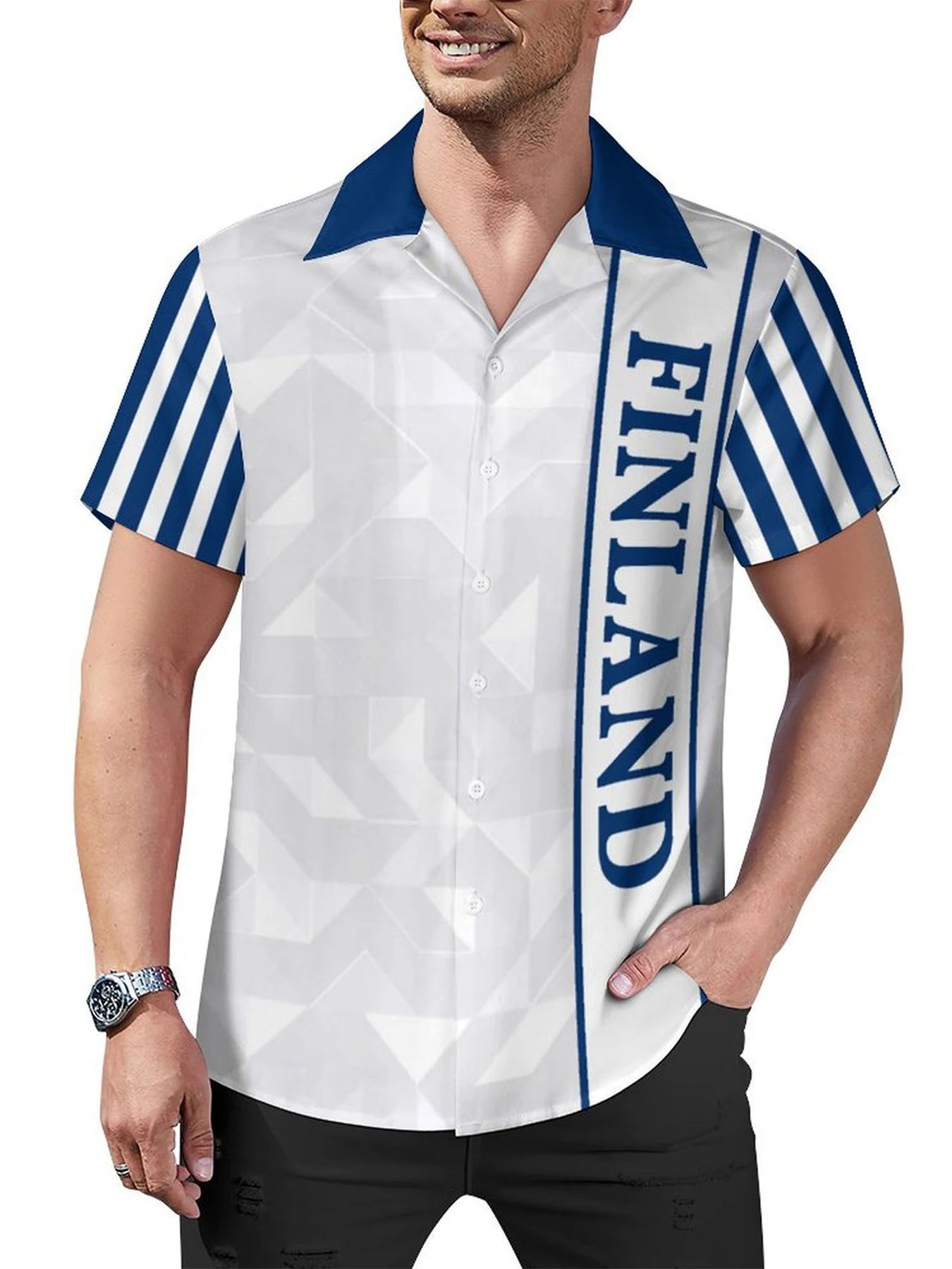 Finland Summer Hawaiian Shirt for men, Custom Casual Short Sleeve Cuban Collar Button Down Vintage Shirt for Vacation & Daily
Finland Summer Hawaiian Shirt for men, Custom Casual Short Sleeve Cuban Collar Button Down Vintage Shirt for Vacation & Daily