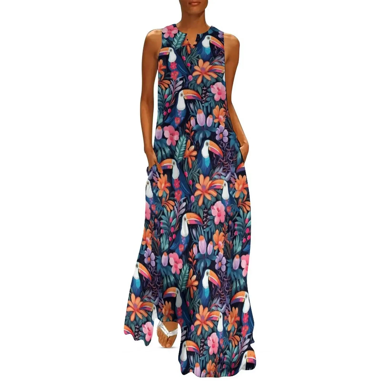 Tropical Toucan and Floral Pattern Long Dress long dress women summer summer dress woman 2025 trendy
Tropical Toucan and Floral Pattern Long Dress long dress women summer summer dress woman 2025 trendy