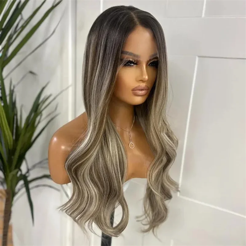 Dark Rooted Ash Blonde Highlights Long Wavy Wig 13X4 Lace Front Wig Heat Safe Synthetic Hair Womens Gift Wig Fast Shipping
Dark Rooted Ash Blonde Highlights Long Wavy Wig 13X4 Lace Front Wig Heat Safe Synthetic Hair Womens Gift Wig Fast Shipping