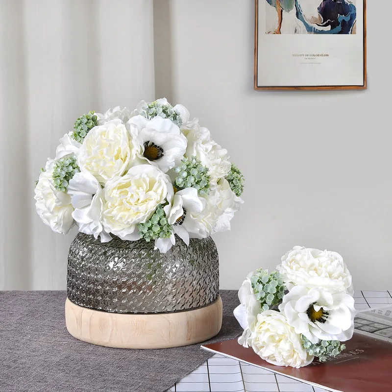 Peony Anemone Simulation Hand Holding Fake Cloth Flowers Wedding Bridal Handmade Mixed Bouquet Home Decoration Vase Arrangement
Peony Anemone Simulation Hand Holding Fake Cloth Flowers Wedding Bridal Handmade Mixed Bouquet Home Decoration Vase Arrangement