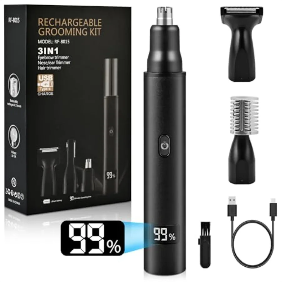 Nose Hair Trimmer for Men and Women 3in1 Profional Painl Eyebrow and Facial Hair Trimmer Nose Trimmer Men with Dual Edge Blades
Nose Hair Trimmer for Men and Women 3in1 Profional Painl Eyebrow and Facial Hair Trimmer Nose Trimmer Men with Dual Edge Blades