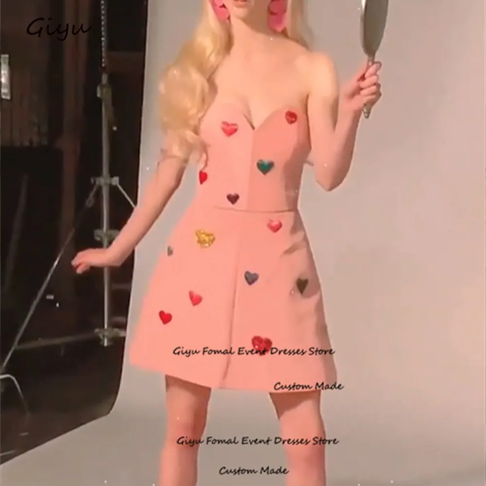 Giyu Modern Style Heart Shaped Decoration Prom Dress Pink Sweetheart Collar Short-length Above The Knee Wedding Party Dress
Giyu Modern Style Heart Shaped Decoration Prom Dress Pink Sweetheart Collar Short-length Above The Knee Wedding Party Dress