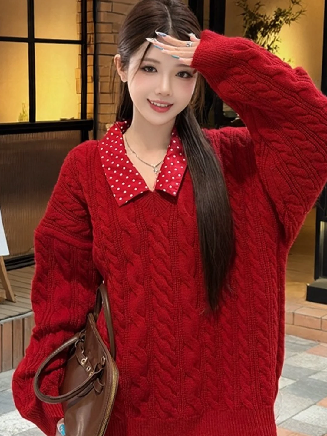 Korean Style Loose Fit Polka Dot Neck Splice Sweater Women's Autumn Winter New Style Fake Two-Piece Breathable Long Slee...
Korean Style Loose Fit Polka Dot Neck Splice Sweater Women's Autumn Winter New Style Fake Two-Piece Breathable Long Slee...