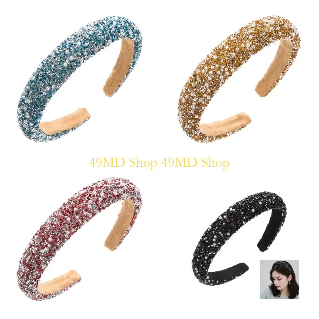 49MD Luxurious Wide Hairband for Women with Sparkling Rhinestones Artifical Pearls
49MD Luxurious Wide Hairband for Women with Sparkling Rhinestones Artifical Pearls