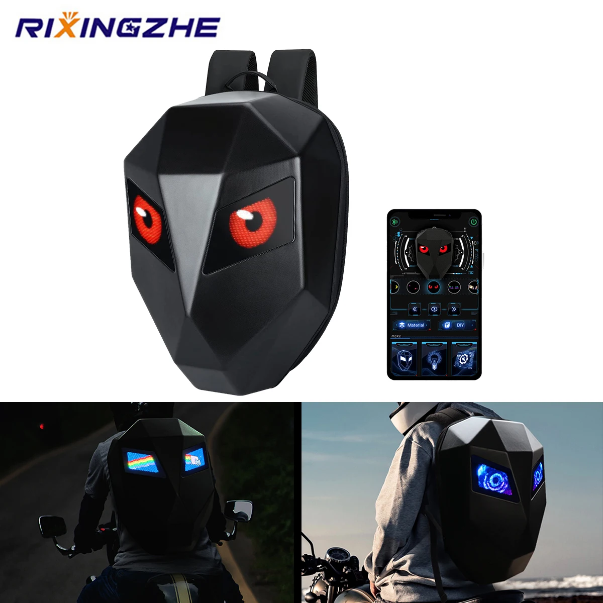 Led Riding Backpack Motorcycle LED Eyes Display Helmet Backpack Waterproof Hard Shell Personality Cycling Bag For Men Women
Led Riding Backpack Motorcycle LED Eyes Display Helmet Backpack Waterproof Hard Shell Personality Cycling Bag For Men Women