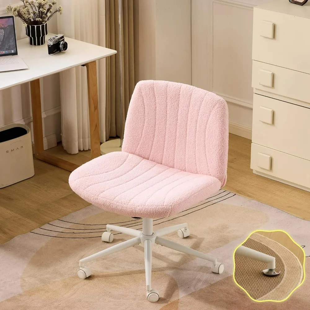 VINGLI Pink Boucle Criss Cross Chair - Dual-Use With/No Wheels Swivel Armless Wide Comfy Office Vanity Chair for Study Makeup
VINGLI Pink Boucle Criss Cross Chair - Dual-Use With/No Wheels Swivel Armless Wide Comfy Office Vanity Chair for Study Makeup