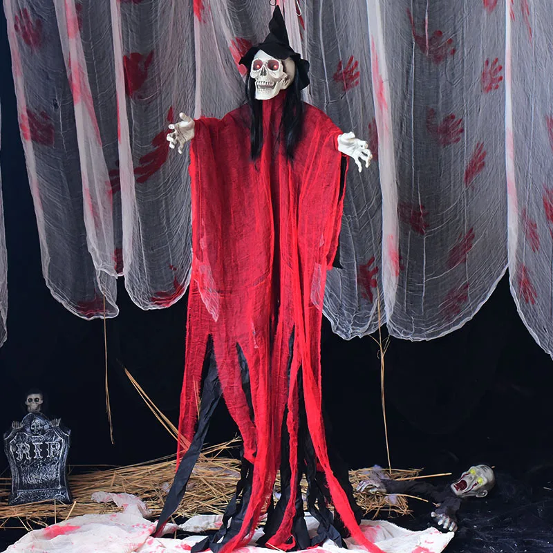 Cross-border Halloween decorations, electric skeletons, ghost hanging, voice-activated luminous sound, haunted house secret room
Cross-border Halloween decorations, electric skeletons, ghost hanging, voice-activated luminous sound, haunted house secret room