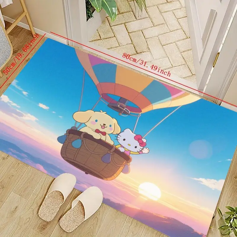 1 шт. Sanrio Hello Kitty и Pompompurin воздушный шар, коврик для пола с закатом и небом, милый противоскользящий коврик с персонажем мультфильма кавайного аниме 
1 шт. Sanrio Hello Kitty и Pompompurin воздушный шар, коврик для пола с закатом и небом, милый противоскользящий коврик с персонажем мультфильма кавайного аниме