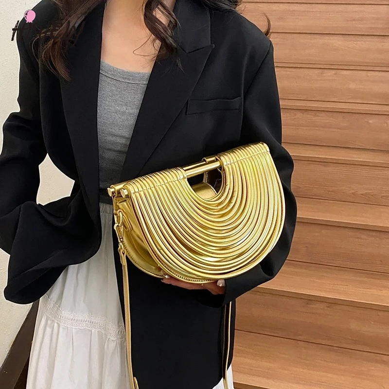 Luxury Evening Clutch Purses For Women 2025 Golden Noodle Half Moon Crossbody Bag Wedding Dinner Party Luxury Designer Handbags
Luxury Evening Clutch Purses For Women 2025 Golden Noodle Half Moon Crossbody Bag Wedding Dinner Party Luxury Designer Handbags