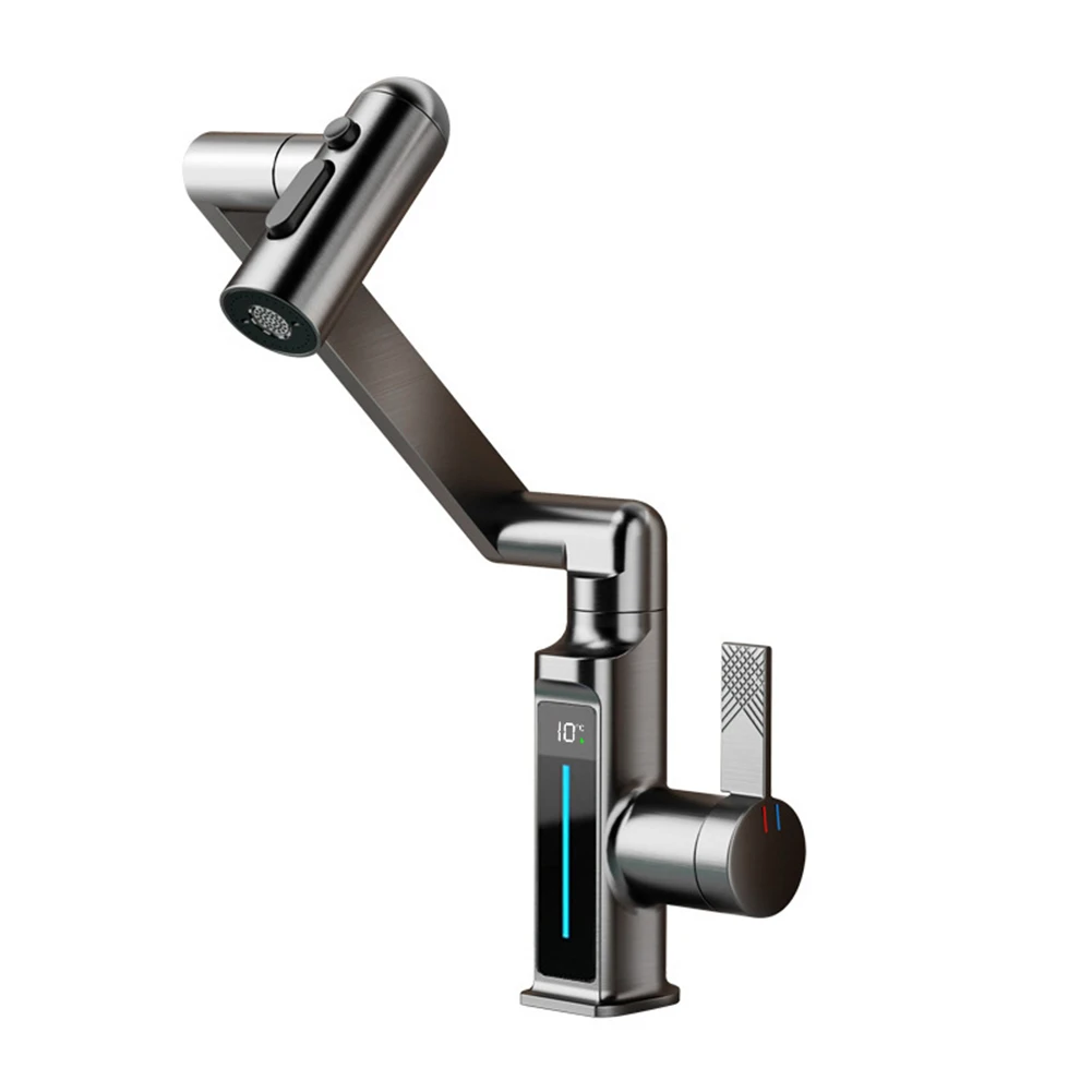 Cleaning Washing Silver 3D Rotating Faucet Temperature Display User-friendly Design Intelligent Digital Display
Cleaning Washing Silver 3D Rotating Faucet Temperature Display User-friendly Design Intelligent Digital Display