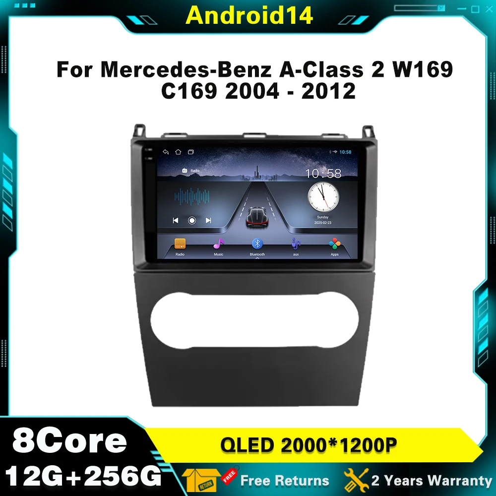 For Mercedes-Benz A-Class 2 W169 C169 2004 - 2012 Android 14 Car Radio Multimedia Player Stereo Navigation GPS Wireless Carplay
For Mercedes-Benz A-Class 2 W169 C169 2004 - 2012 Android 14 Car Radio Multimedia Player Stereo Navigation GPS Wireless Carplay