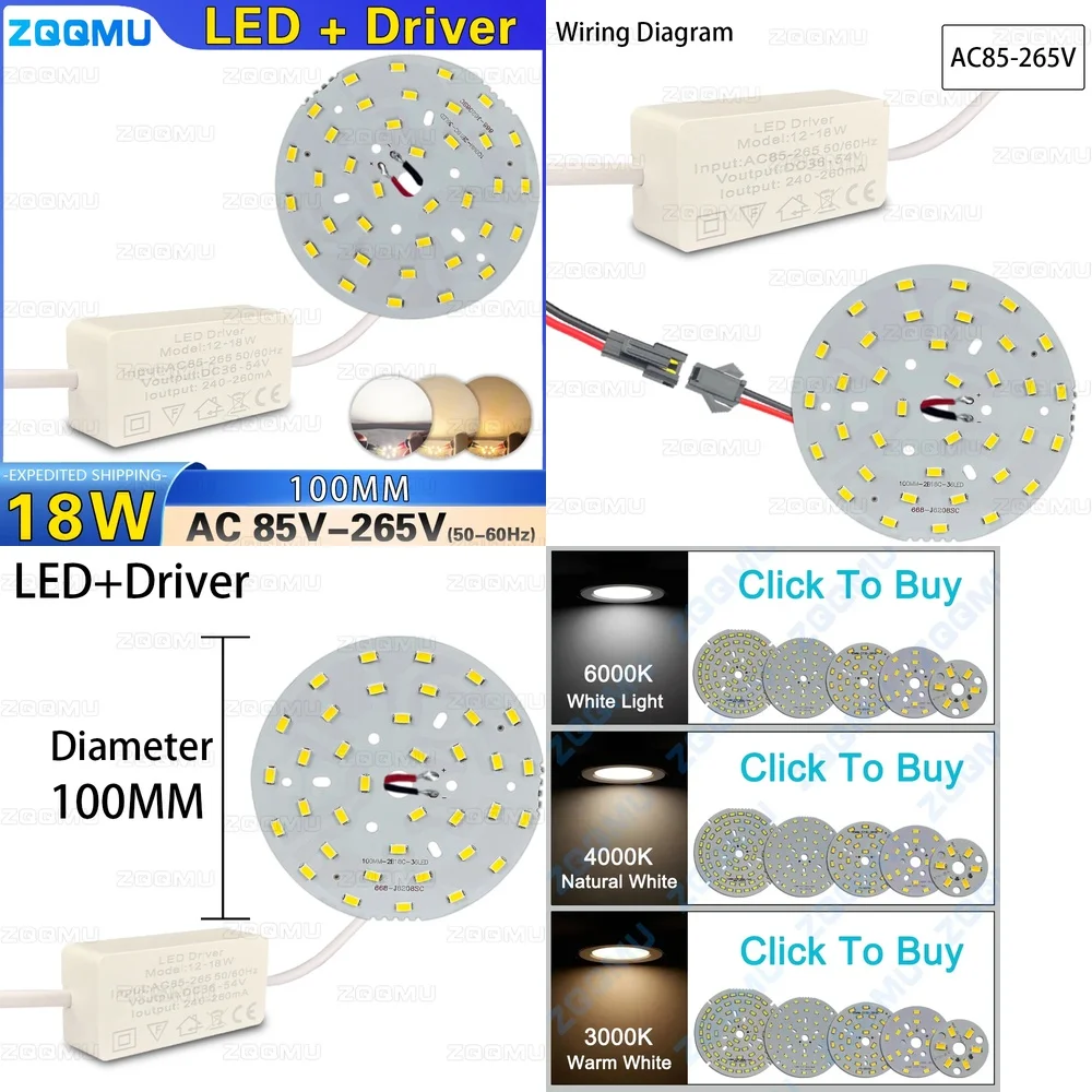 18 Вт 100 мм SMD 5730 Светодиодный чип PCB с драйвером для прожектора Даунлайт Лампа Теплый натуральный белый источник света Алюминиевая пластинчатая лампа
18 Вт 100 мм SMD 5730 Светодиодный чип PCB с драйвером для прожектора Даунлайт Лампа Теплый натуральный белый источник света Алюминиевая пластинчатая лампа