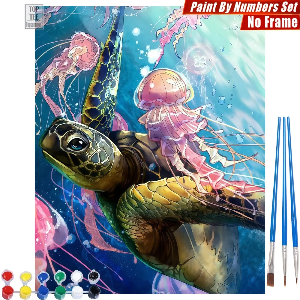 Turtle Jellyfish Marine DIY Painting By Numbers Kit - Underwater Swimming Scene Artistic Activities New Year's Day Gift For Man
Turtle Jellyfish Marine DIY Painting By Numbers Kit - Underwater Swimming Scene Artistic Activities New Year's Day Gift For Man