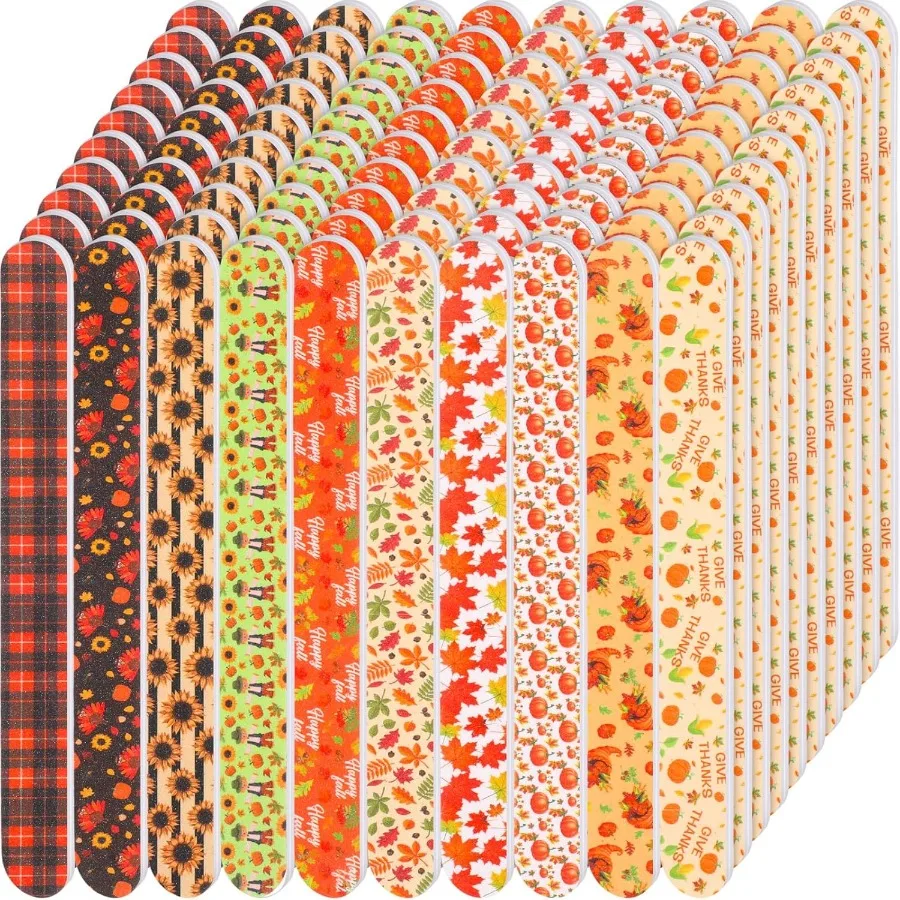 100 Pcs Fall Nail Files Gift Bulk for Women Thanksgiving Nail Files 7 Inch Large 180 Grit Double Sided Emery Boards for Natural
100 Pcs Fall Nail Files Gift Bulk for Women Thanksgiving Nail Files 7 Inch Large 180 Grit Double Sided Emery Boards for Natural