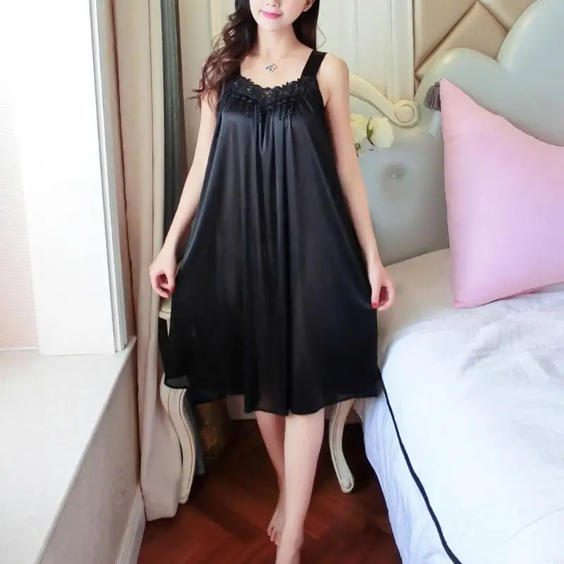 Summer Ice Silk Nightgowns for Women,Sleeveless Sleep Dress Night Gown Sleepwear F3MD
Summer Ice Silk Nightgowns for Women,Sleeveless Sleep Dress Night Gown Sleepwear F3MD