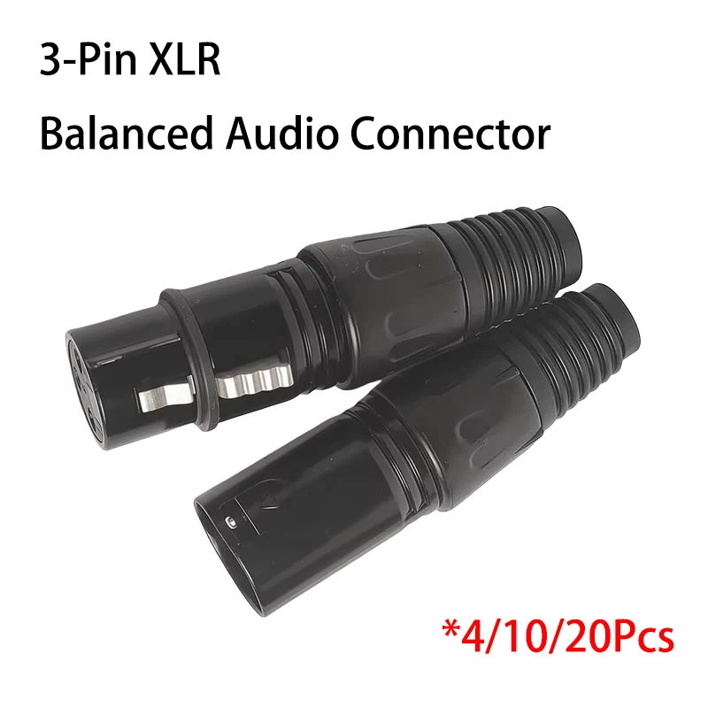 4/10/20Pcs 3-Pin XLR Male/Female Plugs, Balanced Audio Connectors for Microphone Mixer Speaker & Amplifier
4/10/20Pcs 3-Pin XLR Male/Female Plugs, Balanced Audio Connectors for Microphone Mixer Speaker & Amplifier