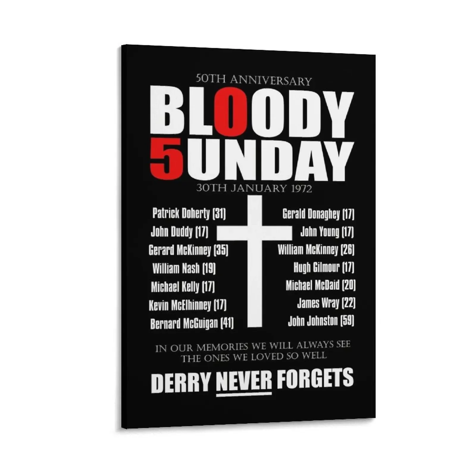 Bloody Sunday Derry Ireland 50th Anniversary 30th January 1972 Canvas Painting Posters on the wall bedroom decor 
Bloody Sunday Derry Ireland 50th Anniversary 30th January 1972 Canvas Painting Posters on the wall bedroom decor