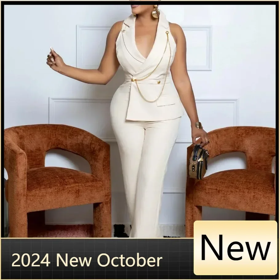 Customized Customized Elegant Womenv-neck High Waist Straight Sleeveless Blazer Jumpsuits 2024 Fall Street Chain Office Lady Par
Customized Customized Elegant Womenv-neck High Waist Straight Sleeveless Blazer Jumpsuits 2024 Fall Street Chain Office Lady Par