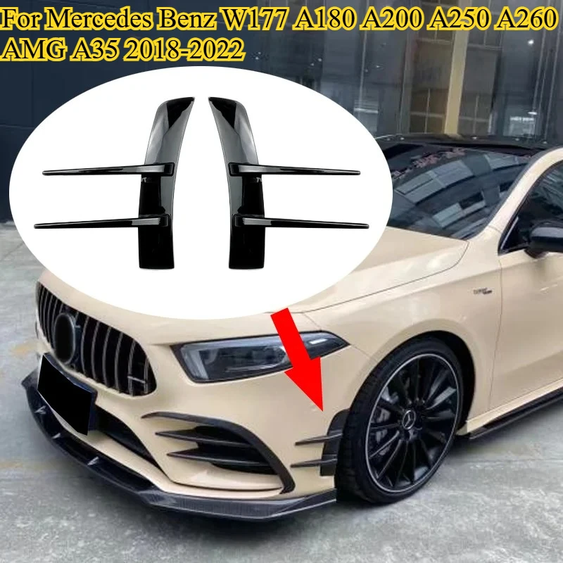 Передний бампер, канавки, разделители, боковой разветвитель, накладка на вентиляционное отверстие, спойлер для Mercedes Benz W177 A180 A200 A250 A260 AMG A35 2018-2022 
Передний бампер, канавки, разделители, боковой разветвитель, накладка на вентиляционное отверстие, спойлер для Mercedes Benz W177 A180 A200 A250 A260 AMG A35 2018-2022