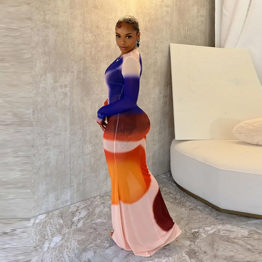 【New style】Style women's dress Fashion temperament dress Print contrasting color round neck long-sleeved bag hip skirt dress
【New style】Style women's dress Fashion temperament dress Print contrasting color round neck long-sleeved bag hip skirt dress