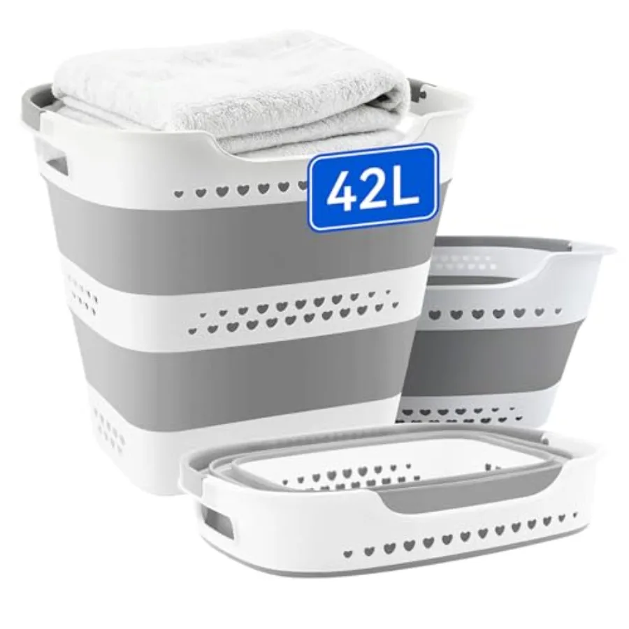 42L Medium Collapsible Plastic Laundry Basket with Handles, Foldable Laundry Basket Hamper, Pop Up Storage Container Organizer
42L Medium Collapsible Plastic Laundry Basket with Handles, Foldable Laundry Basket Hamper, Pop Up Storage Container Organizer
