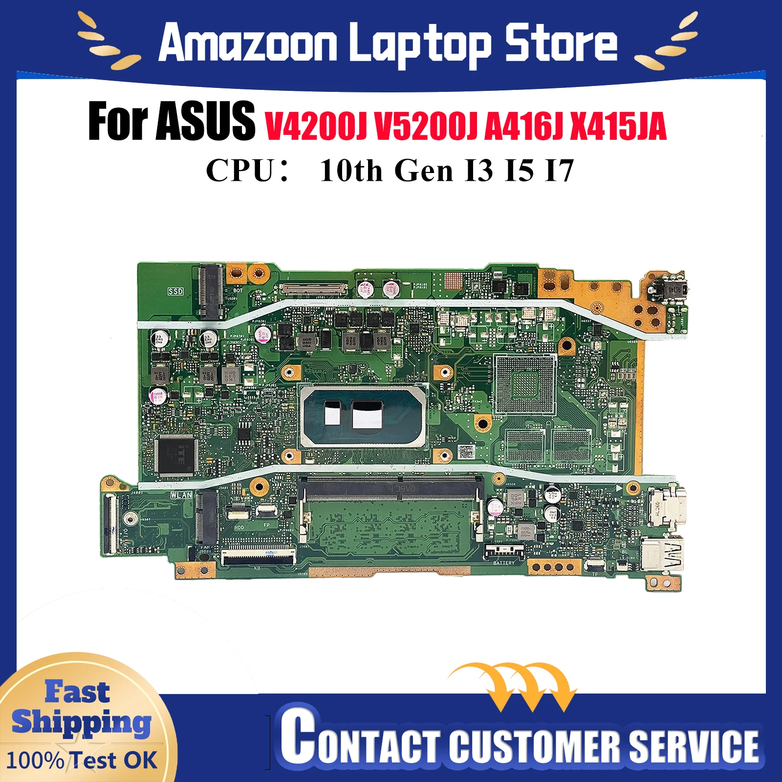 X415JA Материнская плата для ноутбука ASUS VivoBook X415JP V4200J V5200J X415JA A416J X415J X415JAB X415JF Материнская плата с процессором I3 I5 I7
X415JA Материнская плата для ноутбука ASUS VivoBook X415JP V4200J V5200J X415JA A416J X415J X415JAB X415JF Материнская плата с процессором I3 I5 I7