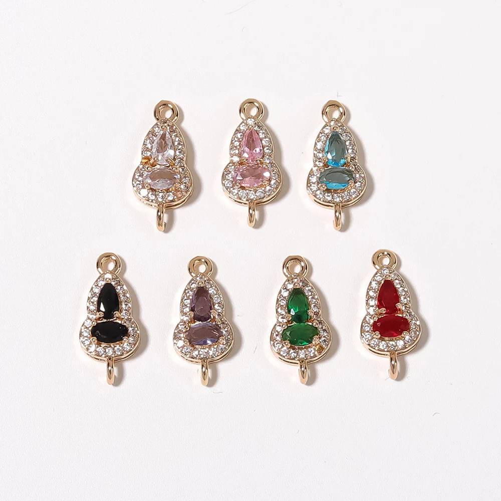 20pcs/ Bag NEW Copper micro inlaid zircon gourd shaped colorful Christmas tree double ring pendant for DIY jewelry accessories
20pcs/ Bag NEW Copper micro inlaid zircon gourd shaped colorful Christmas tree double ring pendant for DIY jewelry accessories