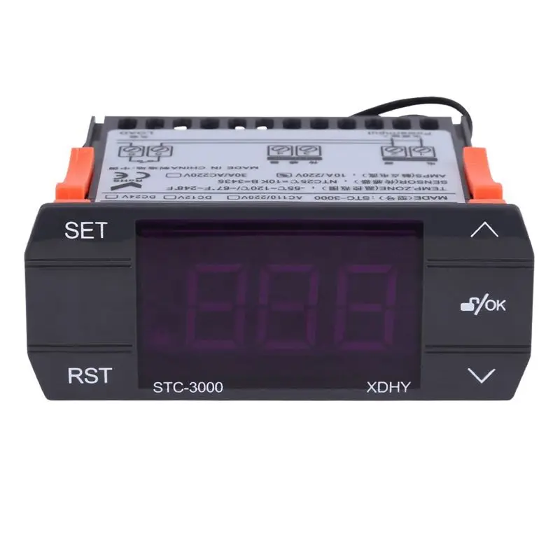 ABMO STC-3000 Plastic Digital Temperature Controller Thermostat Touch Digital Thermostat With Sensor 110-220V 30A
ABMO STC-3000 Plastic Digital Temperature Controller Thermostat Touch Digital Thermostat With Sensor 110-220V 30A