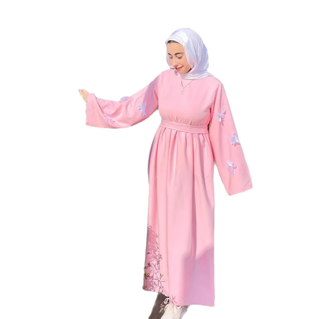 Dubai Fashion Muslim Abaya Pink Dresses Elegant Solid Color Pearl Abaya New Design Fancy Floral Summer Abayas Dress
Dubai Fashion Muslim Abaya Pink Dresses Elegant Solid Color Pearl Abaya New Design Fancy Floral Summer Abayas Dress