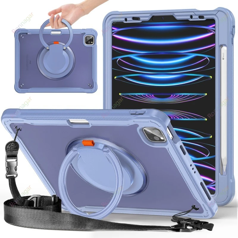 360° Rotating Stand Case for iPad Air11 Inch M4 /M3 /M2 (2026/2025/ 2024) iPad Air4 5 10.9'' Pro11 2018-2020 with Shoulder Strap
360° Rotating Stand Case for iPad Air11 Inch M4 /M3 /M2 (2026/2025/ 2024) iPad Air4 5 10.9'' Pro11 2018-2020 with Shoulder Strap