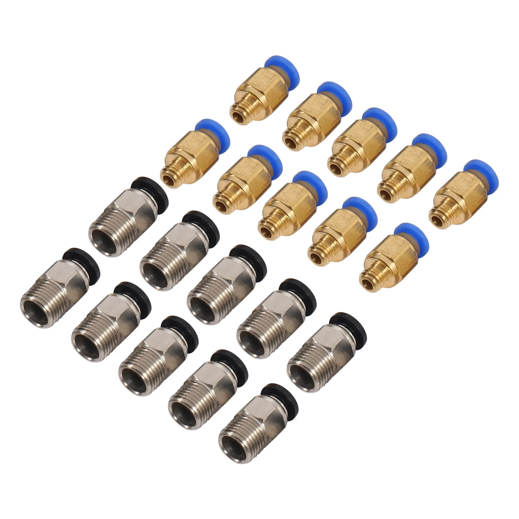 PC4-M10 Straight Pneumatic Fitting Push To Connect + PC4-M6 Quick In Fitting For 3D Printer Bowden Extruder (Pack Of 20Pcs)
PC4-M10 Straight Pneumatic Fitting Push To Connect + PC4-M6 Quick In Fitting For 3D Printer Bowden Extruder (Pack Of 20Pcs)