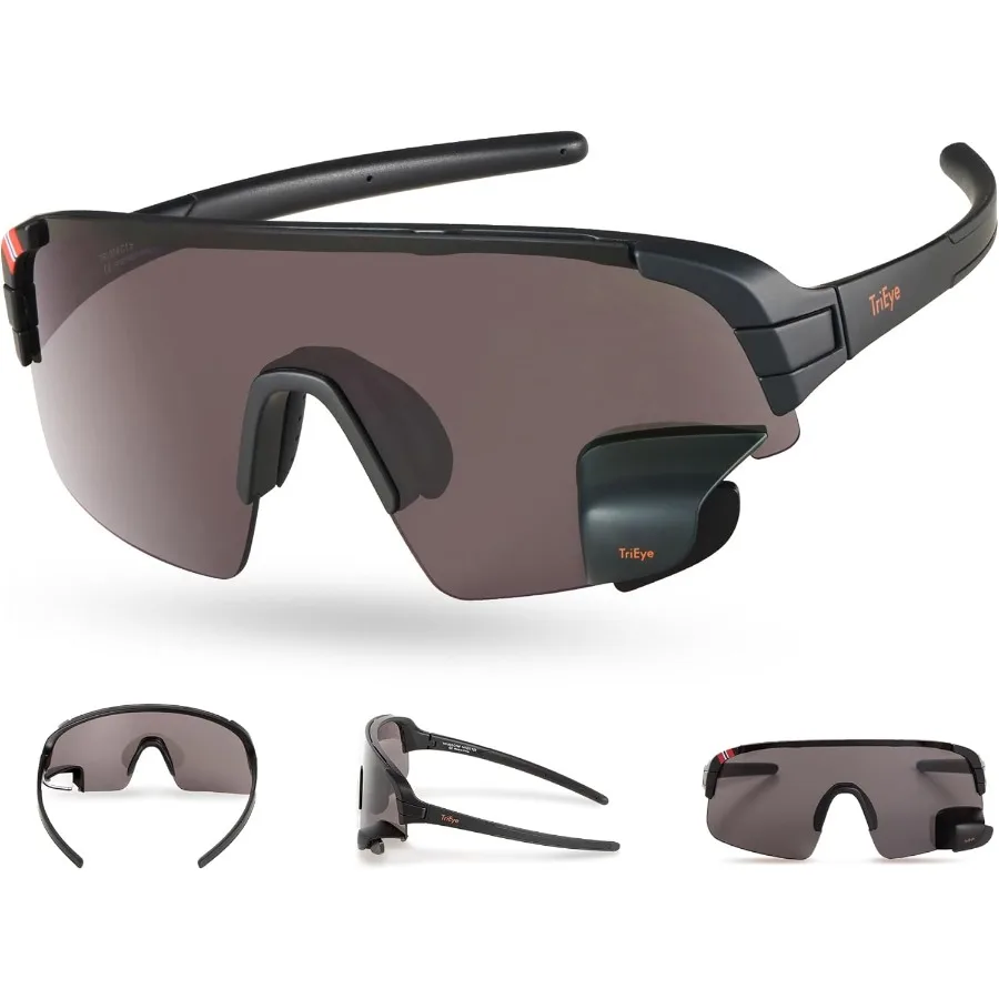 TriEye Cycling Glasses with Rear-view Mirror - Sports Sunglasses for Men Women - UV-400 Protection - Ideal for Outdoor Cycling
TriEye Cycling Glasses with Rear-view Mirror - Sports Sunglasses for Men Women - UV-400 Protection - Ideal for Outdoor Cycling