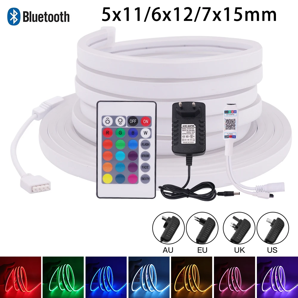 12V RGB LED Neon Light 5x11/6x12/7x15mm Flexible RGB Tape Ribbon Lamp SMD 5050 3535 Waterproof Bluetooth Control TV BackLight
12V RGB LED Neon Light 5x11/6x12/7x15mm Flexible RGB Tape Ribbon Lamp SMD 5050 3535 Waterproof Bluetooth Control TV BackLight
