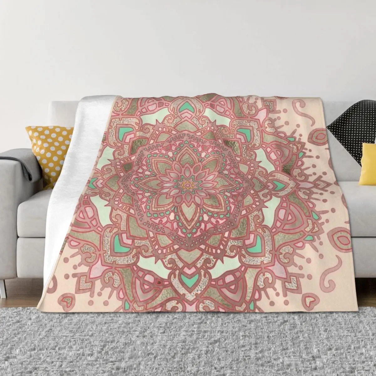Rose gold cyan mandala Throw Blanket Thermals For Travel Thins Designers Bed Fashionable Blankets
Rose gold cyan mandala Throw Blanket Thermals For Travel Thins Designers Bed Fashionable Blankets