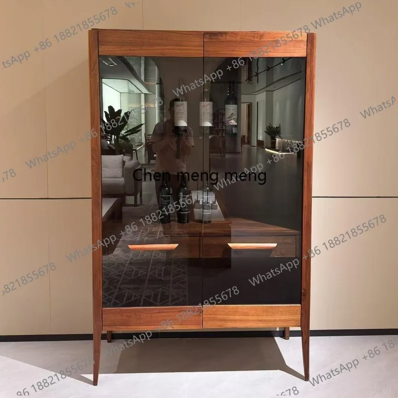 Винный шкаф из черного ореха со стеклянными дверцами, минималистичный, из массива дерева, с двойными дверцами, для хранения и декора в гостиной
Винный шкаф из черного ореха со стеклянными дверцами, минималистичный, из массива дерева, с двойными дверцами, для хранения и декора в гостиной