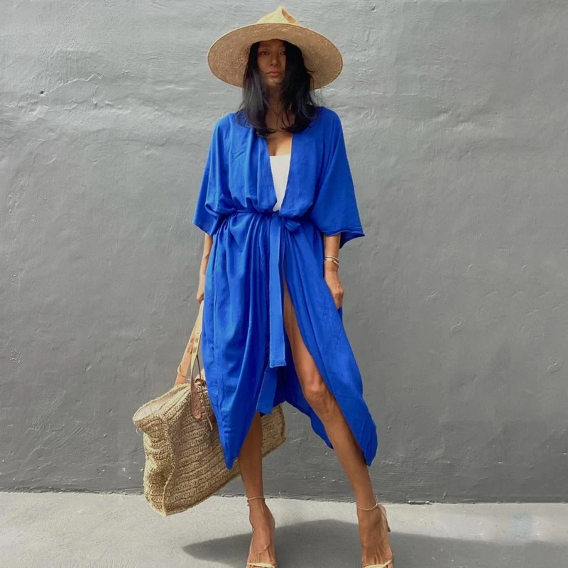 Kimono 2025 Beach Robe Maxi Long Dress Cotton Bikini Cover Ups Beachwear Sarong Women Loose Cardigan Swimsuit Covers
Kimono 2025 Beach Robe Maxi Long Dress Cotton Bikini Cover Ups Beachwear Sarong Women Loose Cardigan Swimsuit Covers