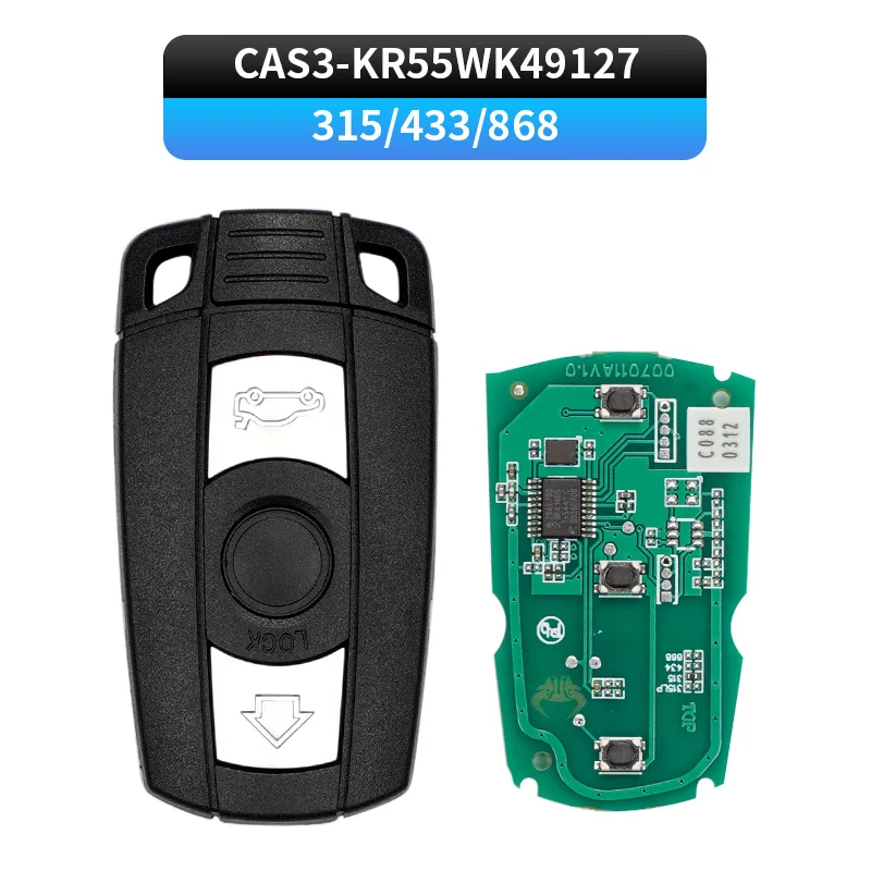 KR55WK49127 3B Remote Smart Key Fob 315MHz with ID46 Chip PCF7945 For BMW CAS3 1 3 5 6 7 Series E90 E60 E70 X5 X6 X1 Replacement
KR55WK49127 3B Remote Smart Key Fob 315MHz with ID46 Chip PCF7945 For BMW CAS3 1 3 5 6 7 Series E90 E60 E70 X5 X6 X1 Replacement