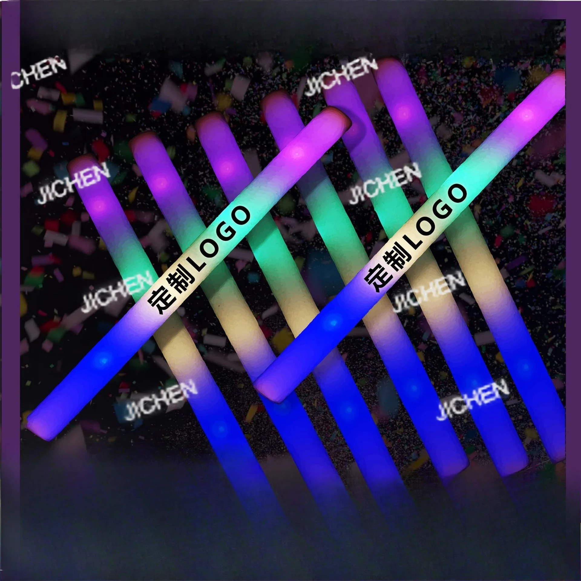 JCC Светящаяся палочка с принтом логотипа, светящаяся поддержка концерта, пенопластовая губка, вспышка, красочная светящаяся палочка
JCC Светящаяся палочка с принтом логотипа, светящаяся поддержка концерта, пенопластовая губка, вспышка, красочная светящаяся палочка