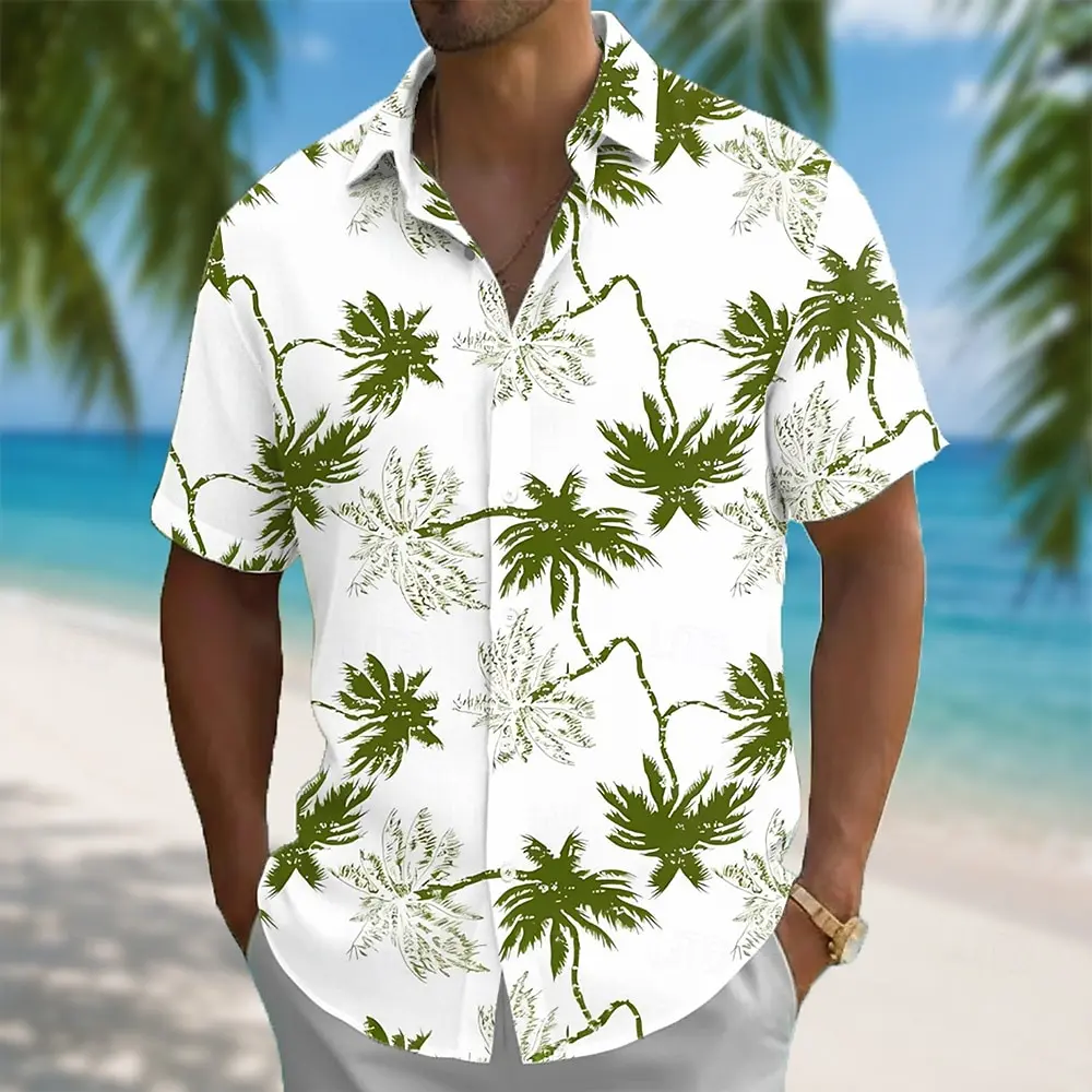 Men's Spring Summer Casual Shirt, Green Coconut Tree Print Tops for Daily Street Holiday Beach Dating & Leisure Outfit
Men's Spring Summer Casual Shirt, Green Coconut Tree Print Tops for Daily Street Holiday Beach Dating & Leisure Outfit
