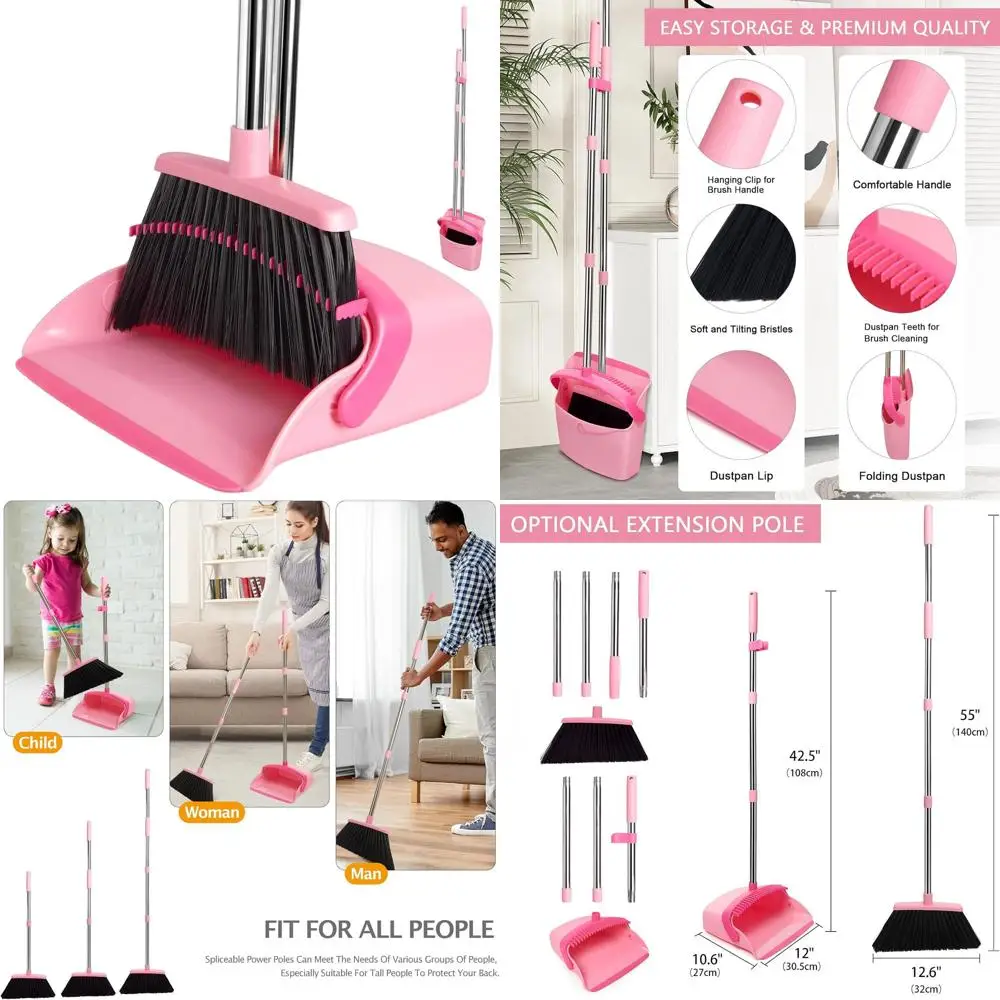 Розовый набор совок и метлы с длинной ручкой для дома, офиса, удаления шерсти домашних животных, 1 упаковка
Розовый набор совок и метлы с длинной ручкой для дома, офиса, удаления шерсти домашних животных, 1 упаковка
